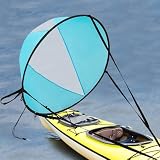 QQDETRR 42 Inch Wind Sail for Paddle, Nylon Foldable Board Wind Paddle for Kayaks Canoes, Durable Paddle Board Kayak Sail, Blue
