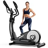 pooboo Elliptical Machine, Elliptical Exercise Machine with 16-Level Resistance&Hyper-Quiet Magnetic Driving System, Elliptical Machine for Home with LCD Monitor&17IN Stride, 350LBS Weight Capacity