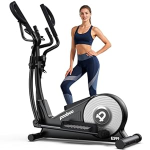 pooboo Elliptical Machine, Elliptical Exercise Machine with 16-Level Resistance&Hyper-Quiet Magnetic Driving System, Elliptical Machine for Home with LCD Monitor&15.5IN Stride, 350LBS Weight Capacity
