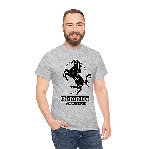 T-shirt Grey Fibonacci anti-déformation en coton lourd durable