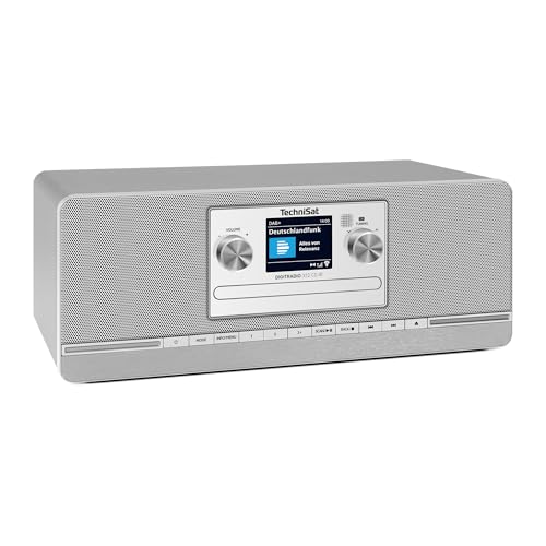TechniSat DIGITRADIO 372 CD IR &ndash; Stereo Internetradio mit DAB+, UKW, CD-Player, WLAN, Bluetooth, Farbdisplay, USB, AUX, Kopfh&ouml;reranschluss, Wecker, 10 W, App-Steuerung und Fernbedienung - Silber
