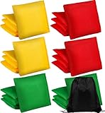 Vabrloy 24 Stück Cornhole Säckchen,Wurfsäckchen für Cornhole Spiel,10 x 10 cm Nylon Sitzsäcke Werfen mit Tragetasche,Bean Bag Wurfspiel für Erwachsene und Kinder Outdoor Spiele(8 Farben)