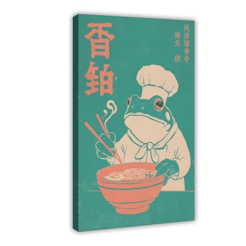 Toile murale grenouille ramen poster japonais déco mur vide