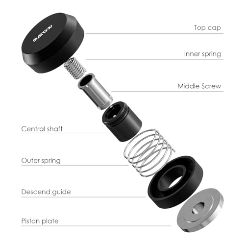 Image of MATOW Spring Loaded Palm Tamper Fits 58mm Portafilter | 30lbs Calibrated Pressure, Ripple Stainless Steel Base, Ergonomic Palm Handle