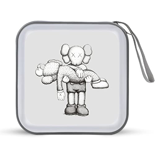 Kaws CDケース プラケース スリム BD DVDケース 大容量 40枚収納 ディスク収納ケース 小型 持ち運び便利 可愛い 男女兼用 旅行 自宅用 セミハード ファスナー付