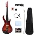 Vetimobato Electric Viola 16 inch Full Size Solid Wood Ebony Accessories with Viola Case & Viola Bow & AUX cable & Headphone (4 String)