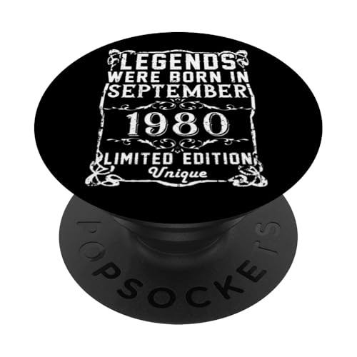 Cumpleaños Septiembre 1980 Edición Limitada Regalo Vintage PopSockets PopGrip Intercambiable