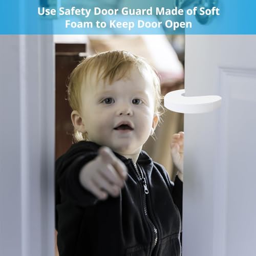 Image of Door Pinch Guard & Stopper - 4pc Soft Foam Door Guards for Safety & Protection