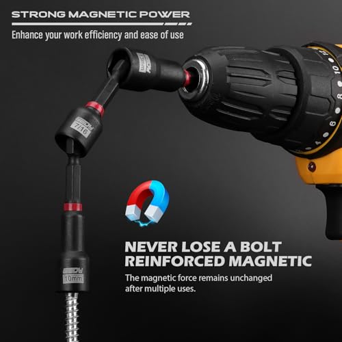 80-Piece Premium Magnetic Impact Nut Driver Set Metric & SAE with Socket Adapters, Bit Holder, Wing Nut Driver, Universal Sockets, Quick Release Extension, Power Bits