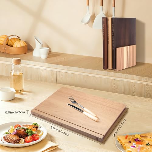 Set de tablas de cortar con soportes de madera en forma de libro miniatura 3