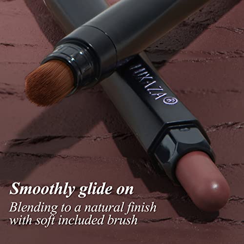 Luxaza Cream Single Eyeshadow Stick With Blending Brush, Hypoallergenic Eye Shadow Stick Makeup, Pro Waterproof & Long Lasting Eye Brightener Stick, Eyeshadow Pencil Crayon Matte #24 #TOP2