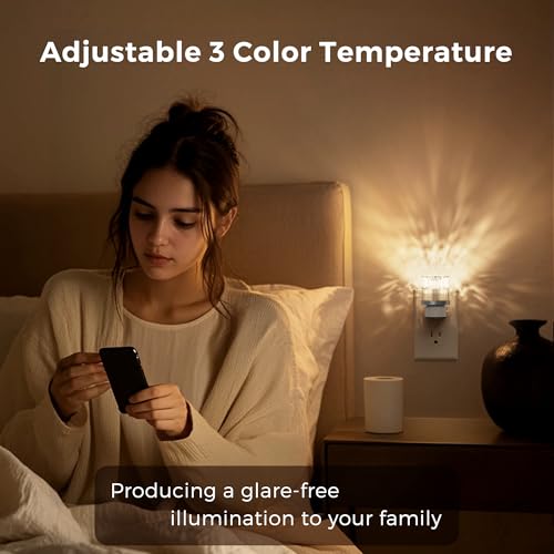 Image of L LOHAS Night Lights Plug into Wall, 3000K /4000k /5000KColor Changing Night Light, 3CCT Color Temperature Night Light, Dusk to Dawn Sensor for Hallway, Bathroom