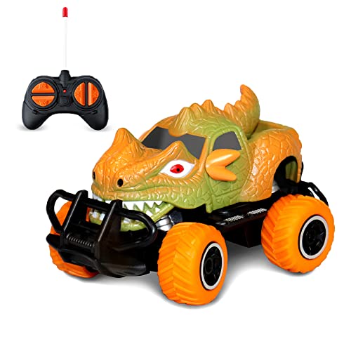 Remote Control Car for Boys 3-5,Dinosaur Toy Cars for Kids 3-6,Toys for 3 4 5 6 Year Old Boys,1/43 Scale Mini RC Race Car ,Monster Trucks for Boys,Toddler Gifts for Boys Age 3 4 5 6 (Orange)