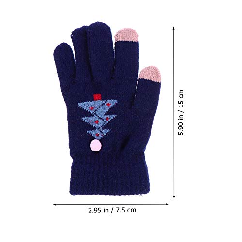 KESYOO 1 par de Luvas Infantis de Natal Tricotadas de PelÃºcia Forrado de Ãrvore de Natal Luvas de D