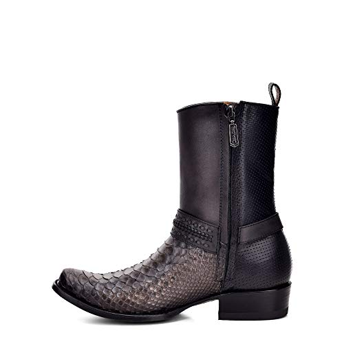 Cuadra Men's Boot In Genuine Python Leather And Bovine Leather With Zipper, 1J1Rph, Size 8 #TOP3
