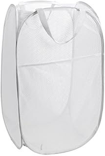 Mesh Popup Laundry Hamper - Portable, Durable Handles, Collapsible for Storage and Easy to Open. Folding Pop-Up Clothes Hampers are Great for The Kids Room, College Dorm or Travel. (White)