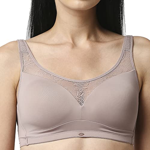 Image of SOIE Women's Full Coverage Padded Bra and Mid Rise Brief with Lace Detailing