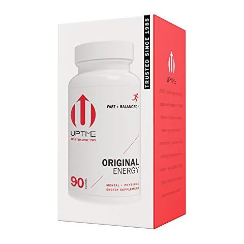 UPTIME Caffeine Pills, 90 Energy Tablets, 200mg per Serving, Made with Natural Caffeine, Vitamin C, CoQ10, Calcium, Ginkgo Biloba, Ginseng & L-Carnitine, Zero Calories, 66mg Caffeine Per Tablet Cover