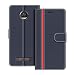 Produktbild COODIO Handyhülle für Motorola Moto Z2 Play Handy Hülle, Motorola Moto Z2 Play Hülle Leder Handytasche für Motorola Moto Z2 Play Klapphülle Tasche, Dunkel Blau/Rot