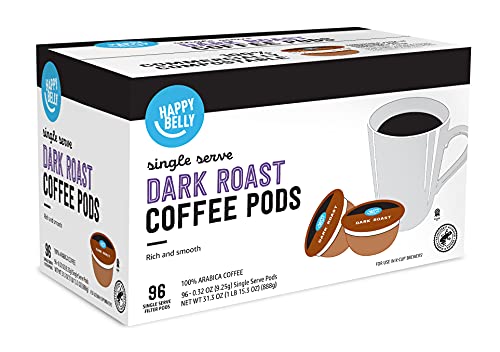 Amazon Brand - Happy Belly Dark Roast Compostable Coffee Pods, Compatible with K-Cup Brewer, 96 Count - image 5