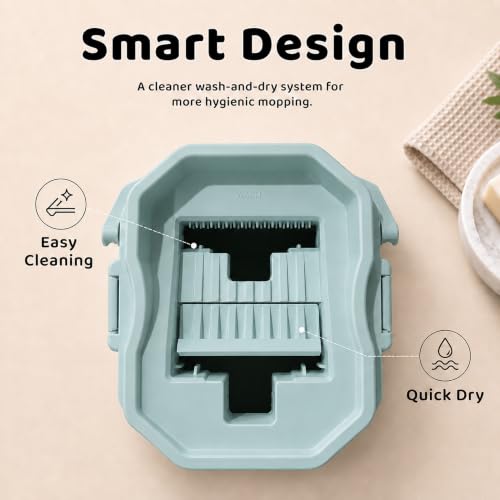 Image of UPC 360 Rotating Microfiber Floor Mop, Flat Mop Wet & Dry for Home Cleaning, Hands-Free Squeeze & Wash Mop, Self-Wringing Floor Cleaning Mop for Kitchen, Bathroom & Tiles
