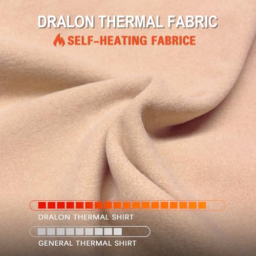 WOWENY Thermal Shirts for Women Sweetheart Fleece Lined Long Sleeve Underwear Tops Soft Warm Base Layer Cold Weather2