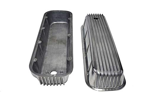 A-Team Performance - Engine Valve Covers Tall Finned Polished Aluminum - Compatible With Chevrolet Bbc Big Block Chevy 396 427 454 #TOP5