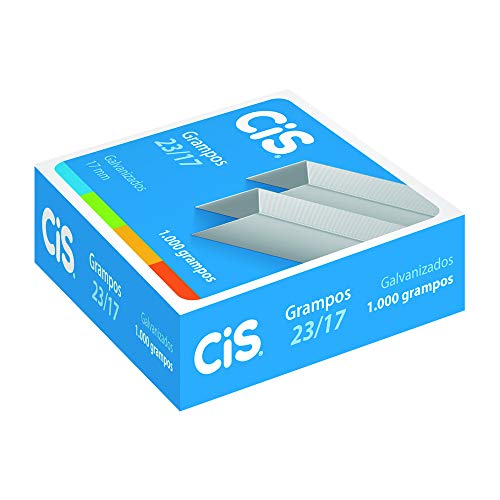 Grampo 23/17 Galvanizado p/160 folhas, 181.1300, Caixa c/ 1000 grampos