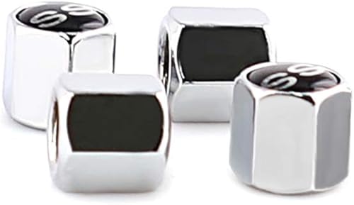 Miniatura 3 de XDG 4pcs SS Logo de los neumáticos de coche a prueba de fugas de aleación de zinc cromo válvula de vástago de cubiertas de aire para Chevy Camaro