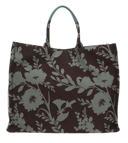 Sac à main fleur Coccinelle Never Without B. Flow jacquard vert et marron