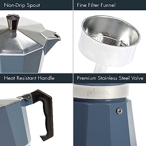 Primulaclassicstovetopespressoandcoffeemakermokapotforitalianandcubancafebrewinggrecacoffeemakercafeteras6espressocupsblue Urban Country Home Decor Primula classic stovetop espresso and coffee maker moka pot for italian and cuban cafe brewing greca coffee maker cafeteras 6 espresso cups blue urban country home decor