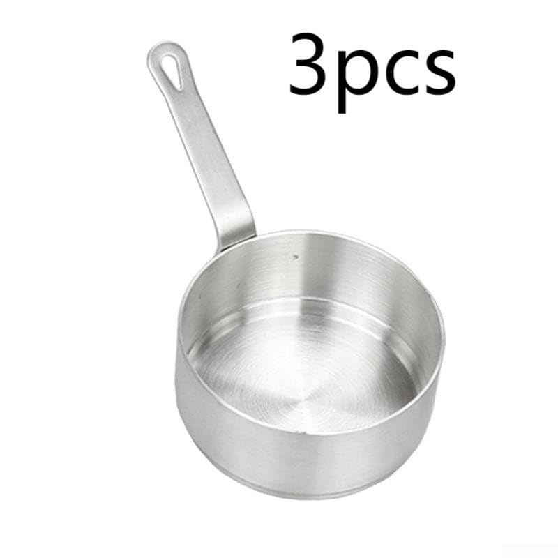 Set 3 Tegliette In Acciaio Inox Per Salse E Latte – Antiaderenti, Resistenti E Facili Da Pulire (13x7 Cm)