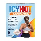 Icy Hot Lidocaine Patch Plus Menthol 5 Count Temporarily Relieves Minor Pain Associated with Arthritis, Simple Backache, Muscle Strains, Sprains, Bruises, and Cramps
