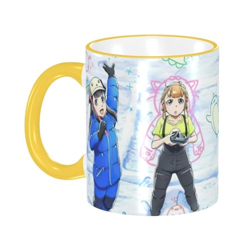 宇宙よりも遠い場所 セラミックマグカップ 食器 大容量コーヒーカップ 330ml 耐熱 おしゃれなマグカップ オフィスホーム用 プレゼントに最適 再利用可能 ギフト 男女兼用 Yellow