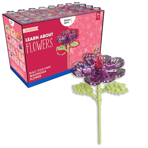 Image of STEM Magnolia Flower Building Blocks Set (86 Pcs, 12-in-1) | DIY Flower Pen Stand Kit for Kids 6+ Years (Boys & Girls) | Creative Craft & Learning Toy | Ideal Gift for Kids