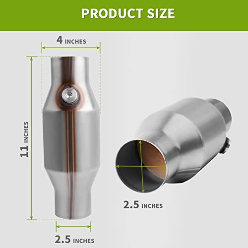 Autosaver88 Atcc0007 2.5" Inlet/Outlet Universal Catalytic Converter (Epa Compliant) #TOP2