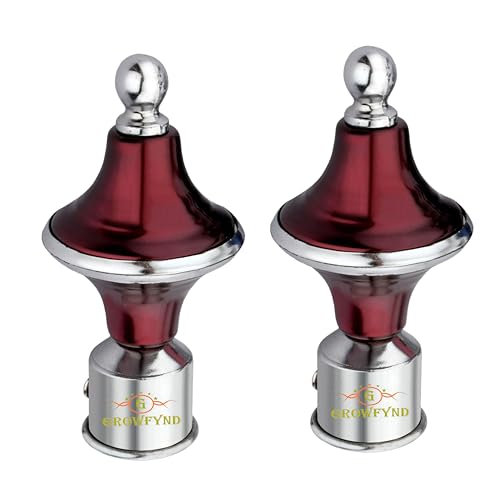 Image of Stainless Steel & ABS Wine Curtain Bracket Parda Holder with Support 1 Inch Rod Pocket Designer Door and Window Rod Support Fittings Curtain Rod Holder (Pack of 1 Pair, with Aluminium Support)