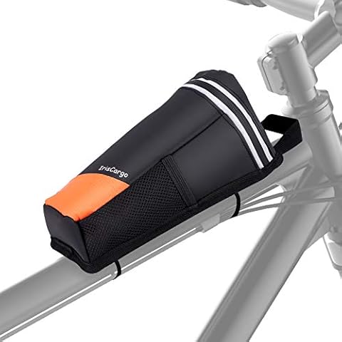 IrisCargo Bike Frame Bag, Waterproof Bike Pouch Bag, Cycling Front Top Tube Storage Bag for Road Mountain Bike Repair Tools Accessories, Reflective Front Frame Pouch with Large Capacity for Cycling Cover