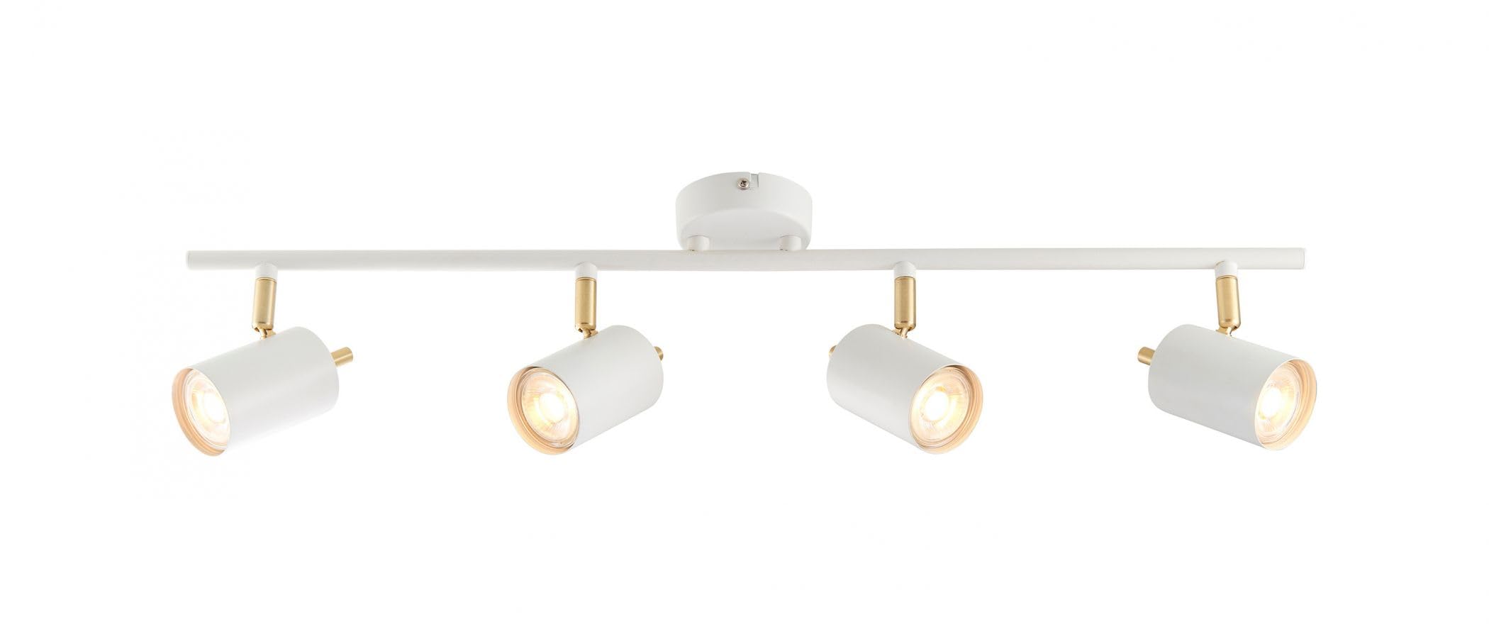 Endon Matt White 59933 Gull & Satin Brushed Gold Gu10 Led Ceiling Spotlight Bar