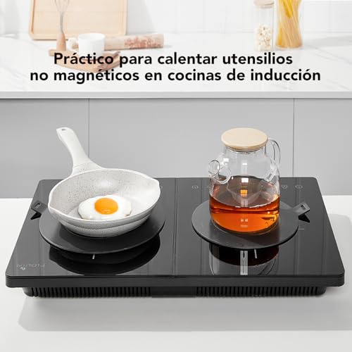 Miniatura 2 de Activ Cuisine Adaptador De Inducción De 20 Cm De Difusión De Calor De Acero Inoxidable, Difusor De Inducción Moka Para Utilizar Cafeteras Y Utensilios De Cocina, Negro