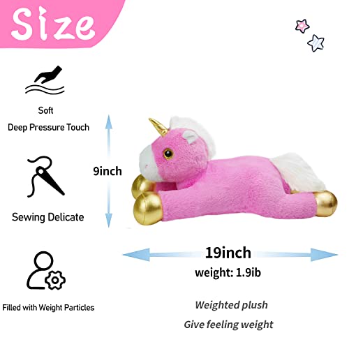 Csvbtrf Unicorn Weighted Stuffed Animals, 19 Inch 1.9Lb Unicorn Plush, Unicorn Stuffed Animals Valentine's Day Christmas Birthday Gifts For Kids (Pink,19") #TOP3