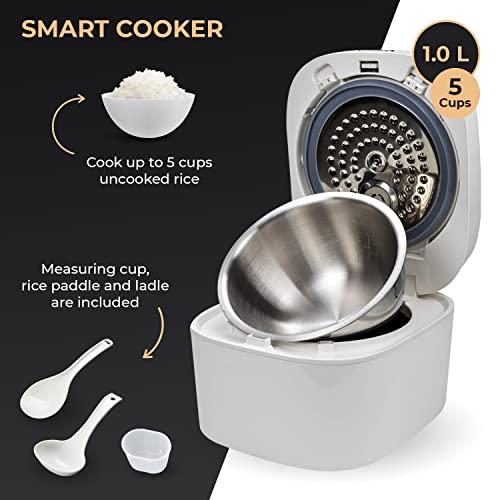 Buffalo SMART COOKER Induction Heating IH Rice Cooker and Warmer, 1 L, 5 cups of rice, Non-Coating inner pot, Efficient, Multiple function, White (5 cups) by BUFFALO - Image 2