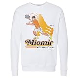 500 LEVEL Miomir Kecmanovic Retro Crewneck Sweatshirt (White, X-Large)