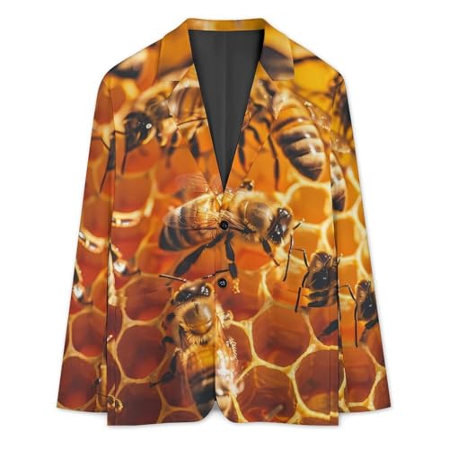 Honey Bee Men's Casual Blazers Slim Fit Sport Coats Blazer Two Buttons Suit Jacket for Work Party3