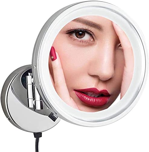 Miroir maquillage mural haut de gamme en chrome brillant de 8 pouces