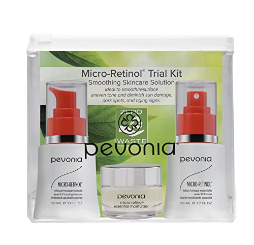 PEVONIA Micro-Retinol Trial Kit - Smoothing Skincare Solution, 11.68 fl. oz.
