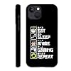 Funny Anime Style Otaku Slogan Hybrid 2-Layer Protective Phone Case for iPhone 16 Pro Black