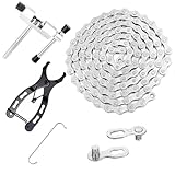 Bike Chain Kit, JLMIH 6/7/8 Speed Multi-Function Bike Mechanic Repair Kit for Road/MTB Bike City Bikes, BMX Bikes with Quick Release Buckle, Bike Link Plier -Hook -Chain Breaker - 116 Links