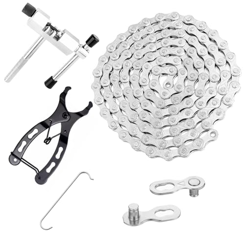 Bike Chain Kit JLMIH 6/7/8 Speed Multi-Function Bike Mechanic Repair Kit for Road/MTB Bike City Bikes BMX Bikes with Quick Release Buckle Bike Link Plier -Hook -Chain Breaker - 116 Links