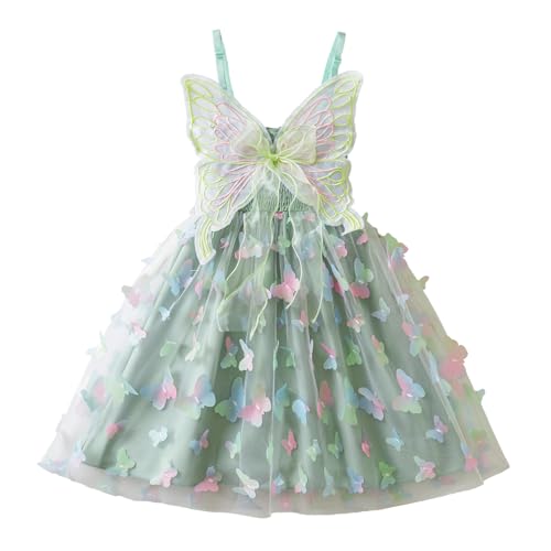 Girls Flower Sleeveless Strap Princess Layered Dress